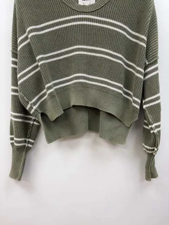 Aerie Striped Oversized Boxy Chunky Knit Pullover Slouchy Sweater Green Small - Picture 4 of 7